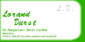 lorand durst business card